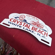 Rare vintage White Lake,N.C. License metal plate topper. Crystal Beach picture