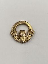 Vintage Gold Colored Claddagh Celtic Heart LAPEL Pin picture