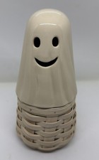 Rare Longaberger 2013 BOO Ghost Basket + Pottery Ceramic Topper ~ Halloween picture