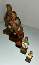Vintage Grouping 5 hand carved wooden Ouro figurines Made in Spain Ouro picture