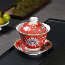 180ml Jingdezhen Porcelain Handpainted Enamel Gaiwan Tea Tureen Kungfu Teaware picture