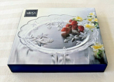 Mikasa Serving Plate Garden Terrace WY923/313 Scallop Rim Etched Crystal 14 1/2