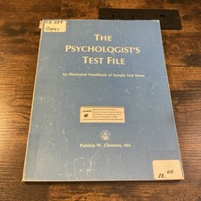 Psychologists Test File Clemens 1983 School Handbook Sample Items Assesments Vtg picture
