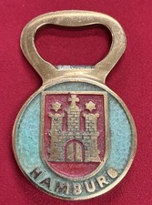 Vintage Hamburg Coat Of Arms Brass Bottle Opener  picture