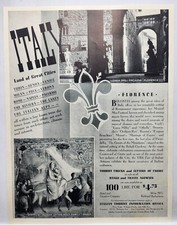 1937 Italy Florence Italian Tourist Original Print Ad Life Magazine 30's picture