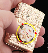 ZORRO Brass Deep Engraved Armor Kerosene Lighter, Windproof Pocket Lighter picture