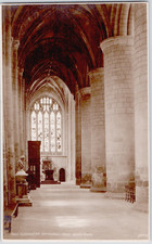UK England Gloucester 1910 Cathedral Nave South Aisle Pillars RPPC Postcard picture