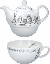 Alice in Wonderland Teapot and Cup Set For 1 in Gift Box, Fine China Tea Set,... picture