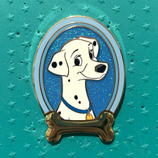 Disney PALM 101 Dalmatians Perdita Glitter Oval Portrait Bone Pin SE 750 picture