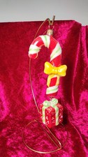 VTG Radko/Holiday CelebrationCeramic Dangling Candy Cane Ornament Christmas 6.5