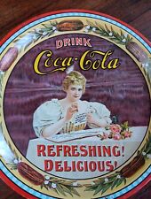 Vintage Coca Cola Metal Serving Tray Girl Have a Coke  75th Anniversary #03410 picture