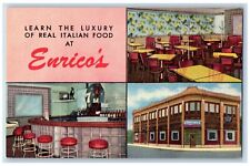 Syracuse New York NY Postcard Enrico Restaurant Multiview c1940 Vintage Unposted picture