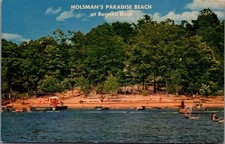 Holsman's Paradise Beach Bagnell Dam Lake Ozark MO Vintage Postcard 1967 picture