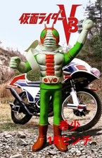 Vintage Poppy Kamen Rider V3 Sofubi Approx. 18cm Original Scarf Ishimori picture