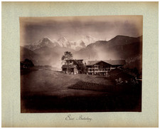 Switzerland, Saint Beatenberg and the Mountains Vintage Albumen Print, Albu Print picture