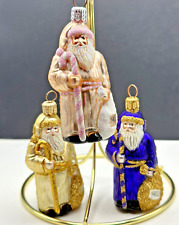 LOT OF 3 RARE Patricia Breen Miniature Millennium Santa Claus Ornaments VTG HTF picture