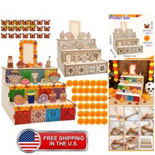 Dia De Muertos Altar Kit, 3-Tier Wooden Day of the Dead Ofrenda picture