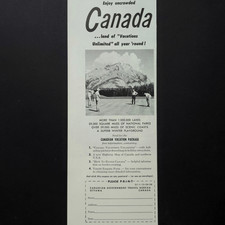 Canada Tourism Travel Vacation National Parks Rocky Mountains 1956 Vtg Print Ad picture