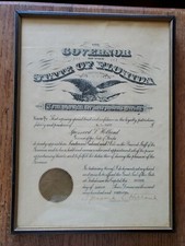 1941 Fl Governor S Holland Appointed B.F. Floyd To Lieutenant Colonel Fl Seal  picture
