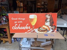 RARE 1940’s SCHAEFER ADVERTISING CARDBOARD SIGN COCKER SPANIEL LARGE 16” x 39”￼ picture
