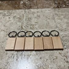 6 Blank Wooden Keychain Rectangular Engraving Key ID Can Be Engraved DIY picture