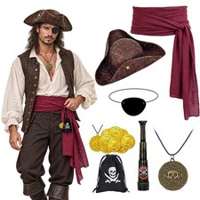16 PCS Pirate Costume Accessories Set for Men Women Halloween picture