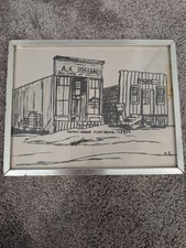Vintage Cripple Creek Colorado First Bank 1890's Sketch R.S. John Ford Associate picture