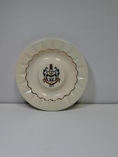 Vintage Balfour Phi Sigma Chi Fraternity 8 Inch Ceramic Dish Ashtray Gold Trim picture