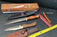 hunting knives Sharps Cutlery new & Hunter's Choice used & wayne straight razor picture