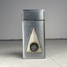 Vintage Silver Cigarette Lighter With Built In Compass Untested picture