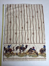 Vintage Western Cowboy Rodeo Horse Tablecloth Rope Knot Pattern Rustic picture
