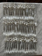 Antique Vintage Glass Spear Chandelier Hanging Oil Lamp Prisms picture