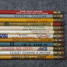 Lot of 12 Vintage Advertising Pencils Mixed Local Businesses Rare picture