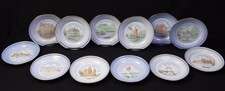12 Pcs Vtg B & G Copenhagen Denmark Historical Buildings Dessert Plates Set picture