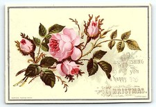 c1880 TUCK WISHING YOU A HAPPY CHRISTMAS SAMUEL COWAN VICTORIAN CARD Z4110 picture
