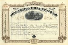 Flint and Pere Marquette Railroad - 1880's dated Unissued Railway Stock Certific picture