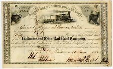 Johns Hopkins ~ Signed Autographed 1856 Railroad Stock Certificate ~ JSA LOA picture