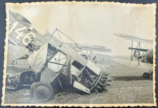 Vintage WWI WWII Military Biplane Airplane Crash Wreck Original Photo Aviation picture