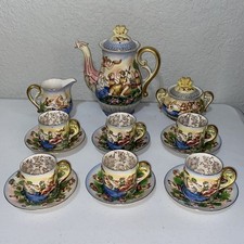 VTG SGK China Demitasse Teapot Teacup Saucer Complete Set For 6 Occupied Japan picture