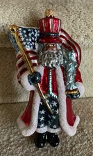 Trimsetter By Dillards Metallic Santa Poland Glass Christmas Ornament - NEW picture