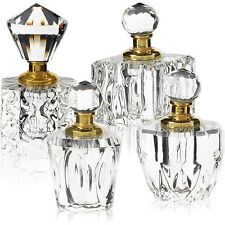 4 Pack Crystal Perfume Bottle Set in 4 Unique Designs, Empty Refillable Bottles picture