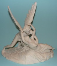 Neoclassical White Resin Replica Sculpture Psyche Revived by Cupid's Kiss picture