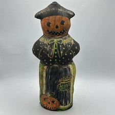 Vintage Shari Lutz Folk Art Halloween Handmade Painted Cloth 15