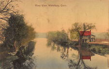 River View, Waterbury, Connecticut, Early Hand Colored Postcard, Used in 1909 picture