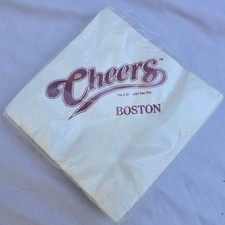 Vintage 1997 Cheers Boston Bar Souvenir Beverage Napkins Pack Sealed picture