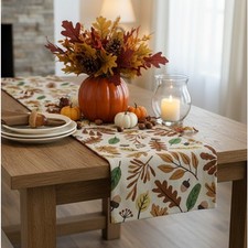 Celebrate Together Fall Leaves Table Runner Rust Red Orange Green picture