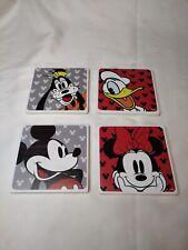 Vintage Mickey Mouse and Friends Ceramic Coaster Set Of 4 Coasters. Issued 2016 picture