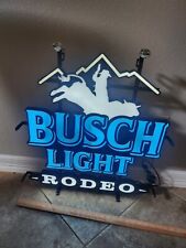 BUSCH LIGHT RODEO LED BEER BAR SIGN MAN CAVE GARAGE DECOR LIGHT NEW LARGE picture