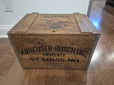 Vintage 1976 Budweiser Anheuser Busch Centennial Wooden Beer Crate Box 1876-1976 picture
