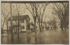 Castleton NY New York 1913 Flood Residential Street 1913 Antique RPPC Postcard picture